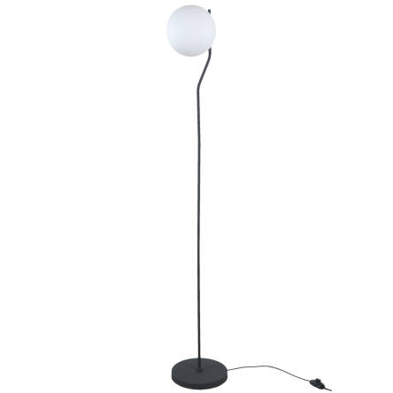 Italux Carimi FL-3300-1-BK lampa podłogowa stalowa grafitowa klosz szkło biały 152cm IP20 E27 1x5W