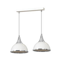 Emibig POLO 2 WHITE 232/2 lampa wisząca nowoczesna metalowy klosz biały 2x60W E27 45cm