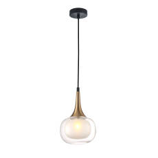 Italux Konila PND-99709-1-BRO-CL lampa wisząca nowoczesna stal mosiężny klosz przezroczysty G9 1x10W 16 cm