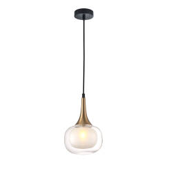 Italux Konila PND-99709-1-BRO-CL lampa wisząca nowoczesna stal mosiężny klosz przezroczysty G9 1x10W 16 cm