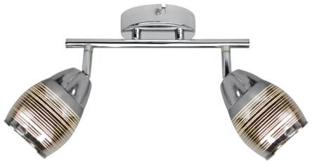 Candellux MILTON 92-41265 oprawa oświetleniowa chrom szklany klosz poziome cienkie linie 2X10W E14 LED 39cm