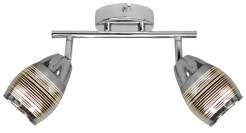 Candellux MILTON 92-41265 oprawa oświetleniowa chrom szklany klosz poziome cienkie linie 2X10W E14 LED 39cm