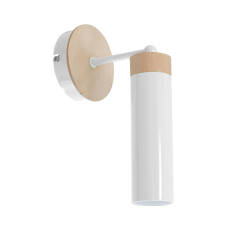 Milagro Pedro White MLP4250 kinkiet lampa ścienna biała tuba metal / drewno 1xGU10 10cm