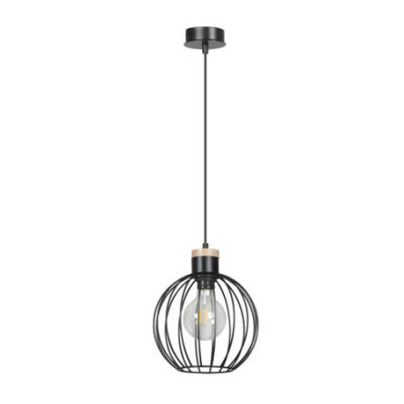 Emibig BARBADO 1 BLACK 754/1 lampa wisząca loft drewno metal kula E27 1x60W 22cm