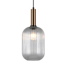 Italux Antiola PND-5588-1L-BRO+CL lampa wisząca nowoczesna mosiężny szklany klosz przezroczysty 1x40W E27 20cm