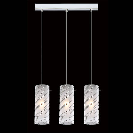 Italux lampa wisząca Halo MDM1850-3 chrom szkło potrójna na listwie 55cm