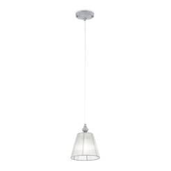Maytoni Monsoon ARM154-PL-01-S lampa wisząca rama metalowa szara abażur tkanina 1xE14 40W 18 cm