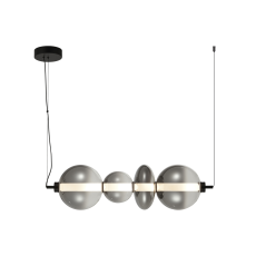 Italux Sonte  PND-24352-36W-BK-SG lampa wisząca nowoczesna podłużna stop metali klosz szklany IP20 LED 36W 3000K 74 cm