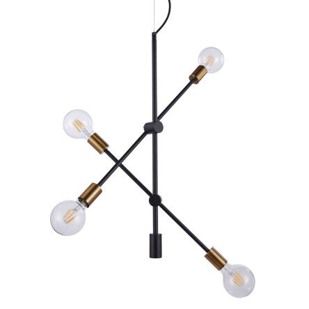 Italux lampa wisząca Edmond MD-BR-262002-D4-G/B czarna ze złotym