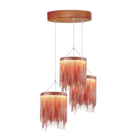 Milagro CASCATA COPPER ML3800 lampa wisząca miedziana regulacja wysokości metalowe łańcuszki 54W LED 3000K 40cm 