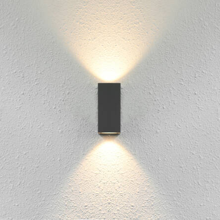 Italux Genta OWL-2198-1SQ kinkiet lampa ścienna zewnętrzny nowoczesny aluminium czarny GU10