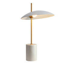 Italux Vilai TB-203342-1-WH lampa stołowa marmur klosz aluminium złoty biały LED 4W 3000K IP20 40,6cm