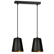 Emibig MILAGRO 2 BLACK / GOLD 415/2 lampa wisząca nowoczesna metalowa czarna środek złoty 2x60W E27 40cm