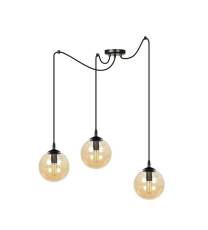 Emibig GIGI 3 BLACK MIODOWY 938/3 lampa wisząca nowoczesna klosze kule miodowy szkło 3x40W E14 200cm