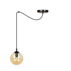 Emibig GIGI 1 BLACK MIODOWY 938/1 lampa wisząca nowoczesny czarna szklany klosz kula miodowa zwis 1x40W E14 200cm