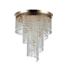 Maytoni Cascade DIA522-CL-07-G plafon lampa wisząca metalowa złota kryształki 7XE14 60W 42cm