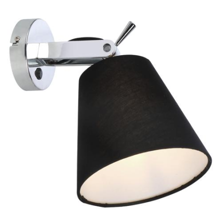 Light Prestige Bali LP-5031/1W BK kinkiet lampa ścienna prosta elegancka czarna abażur tkanina 1x60W E27 17cm