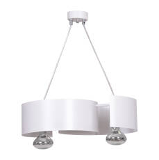 Emibig VIXON 2 WHITE 306/2 lampa wisząca nowoczesna metalowa chrom biała 2x60W E27 44cm