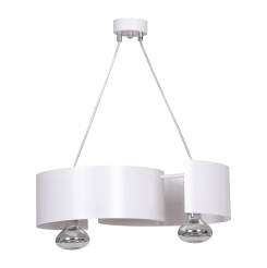 Emibig VIXON 2 WHITE 306/2 lampa wisząca nowoczesna metalowa chrom biała 2x60W E27 44cm