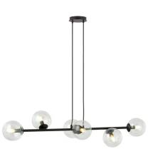 Emibig ROSSI 6 BL/TRANSPARENT 874/6 lampa wisząca nowoczesna czarna transparentne klosze 6x40W E14 110cm