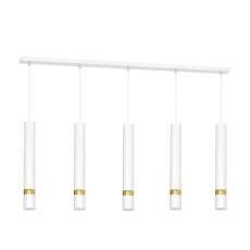 Milagro JOKER MLP6122 lampa wisząca biała / złota metal regulacja wysokości nowoczesna 5xGU10  90cm