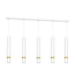 Milagro JOKER MLP6122 lampa wisząca biała / złota metal regulacja wysokości nowoczesna 5xGU10  90cm