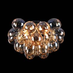 Maytoni Balbo MOD112CL-08G plafon lampa sufitowa metalowy korpus nikiel szklane bursztynowe klosze 8xG9 28W 50 cm