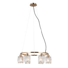 Italux Simona PND-40814-6-HBR lampa wisząca złota, kryształy E14 53cm