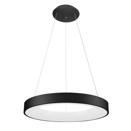 Italux Giulia 5304-850RP-BK-3 lampa wisząca nowoczesna czarna aluminium klosz akryl 60cm 3000K LED 50W 