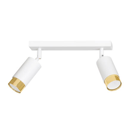 Emibig HIRO 2 WH/GOLD  963/2 spot natynkowy nowoczesny regulowany LED biało złoty 2x30cm Gu10 45cm