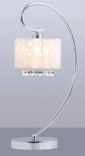 Italux lampa stołowa Span MTM1583/1 WH biały abażur kryształki