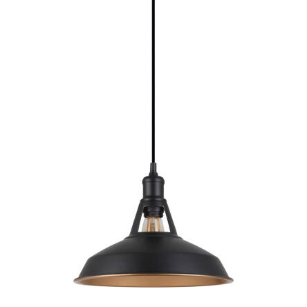 Italux Freya MDM-2315/1 M BK+GD lampa wisząca industrialna stal czarny złoty 31cm IP20 E27 1x40W