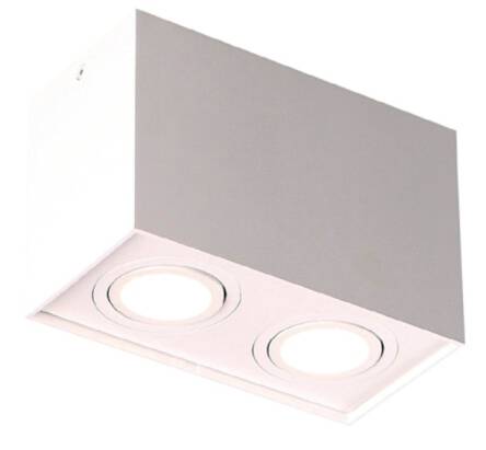 Maxlight BASIC SQUARE II WH C0088 oprawa stropowa natynkowa prostopadłościan biała metal 2x50W GU10 19x9,5 cm