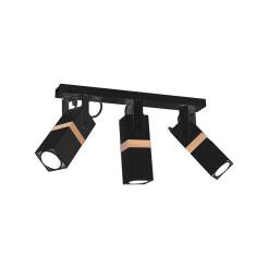 Milagro VIDAR BLACK MLP5402 listwa oświetleniowa metal / drewno czarny 3xGU10 60cm