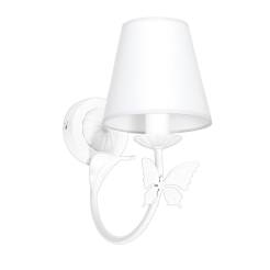 Milagro ALICE WHITE MLP959 kinkiet lampa ścienna elegancka abażur tkanina biały motyl 1xE14 28cm