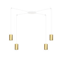 Emibig TRAKER 4 WH/GOLD 527/4 lampa wisząca nowoczesna halogen punktowy biało złoty metal 4x30W Gu-10 300cm