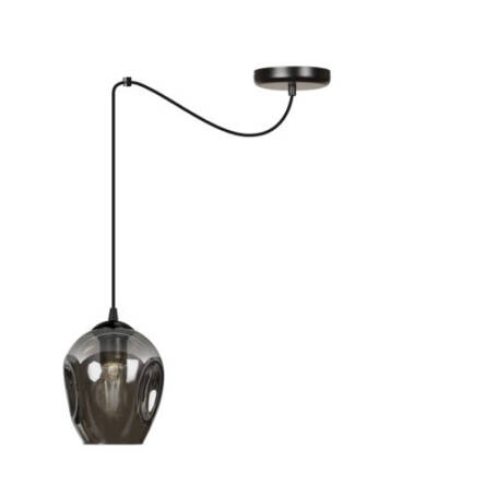 Emibig LEVEL 1 BL/GRAFIT 757/1 lampa wisząca nowoczesna klosz szklany kule grafit regulowana 1x60W E27 14cm