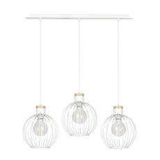 Emibig BARBADO 3 WHITE 755/3 lampa wisząca loft skandynawska metal drewno białe kule 3x60W E27 78cm