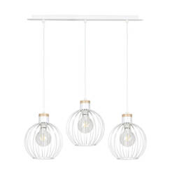 Emibig BARBADO 3 WHITE 755/3 lampa wisząca loft skandynawska metal drewno białe kule 3x60W E27 78cm