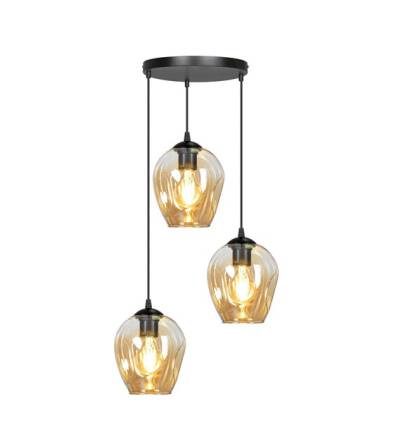 Emibig ISTAR 3 PREMIUM BL/MIODOWY 681/3PREM lampa wisząca nowoczesny klosze szkło miodowy 3x60W E27 40cm