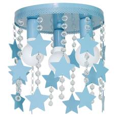 Milagro STAR MLP1131 plafon lampa sufitowa metal niebieski kryształki gwiazdki 3xE27 30cm