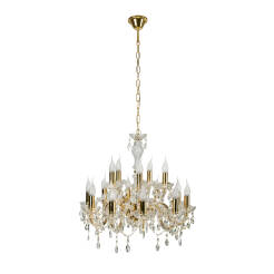 Candellux MARIA 30-95810 TERESA żyrandol złoty kryształy 15X40W E14 62cm