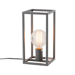 Italux Sigalo MT-BR4366-T1 GR lampa stołowa metalowa rama prostokąt szary piaskowany E27 1x60W IP20 28cm