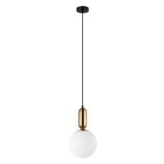 Italux Aldeva PND-02340-1M-BRO lampa wisząca nowoczesna stal brąz antyczny klosz szklany kula 20cm E27 1x40W