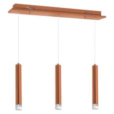 Milagro COPPER ML985 lampa wisząca miedziana podłużna trzy źródła światła w metalowych obudowach za akrylowym kloszem 15W LED 4000K 45cm