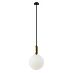 Italux Aldeva PND-02340-1L-BRO lampa wisząca nowoczesna stal  brąz antyczny klosz szklany kula 30cm E27 1x40W WM