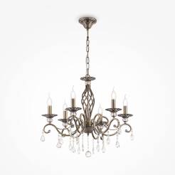 Maytoni Grace RC247-PL-06-R żyrandol metalowa rama mosiądz kryształki 6xE14 60W 63cm