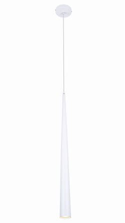 Maxlight SLIM P0003 lampa wisząca metalowa długa smukła klosz stożek matowy biały 1x50W GU10 7cm