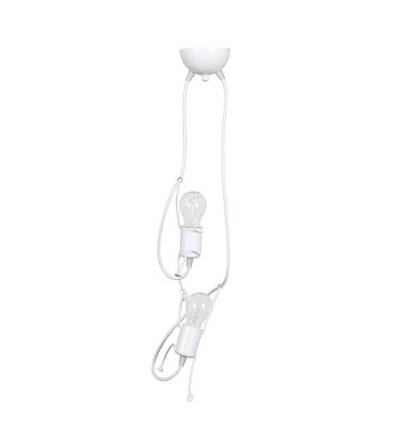 Emibig BOBI 2 WHITE 538/2 lampa wisząca dziecięca oryginalny zwis metal biały 2x60W E27 20cm