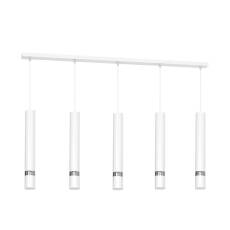 Milagro JOKER WHITE MLP1412 lampa wisząca biała obudowa połączona ze srebrnymi elementami 5xGU10 90cm 